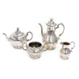 A Victorian silver four piece tea and coffee service, by Edward and John Barnard, comprising coffee