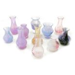 Various Caithness style swirl glass vases, 10cm high, etc. (a quantity)