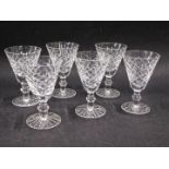 A set of six Waterford crystal wine glasses, marked beneath, 15cm high. (6)