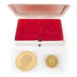 A Winston Churchill commemorative This Was Their Finest Hour gold two medallion coin set, by Christo