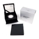 A James Bond OO7 2oz silver proof coin, Pay Attention OO7, no.2, in outer case and box.