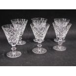 A set of six Waterford crystal wine glasses, marked beneath, 15cm high. (6)