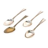 A set of four George III spoons, by Richard Crossley, lined Old English pattern, London 1801, 15cm l