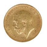 A George V gold half sovereign, 1913.