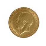 A George V gold half sovereign, 1911.
