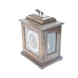A 20thC Elliot style caddy top mantel clock, with 13cm diameter Arabic and Roman numeric dials, with