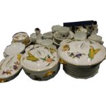 Various Royal Worcester Evesham pattern dinner ware, vinegar bottle, 16cm high, lidded tureens, vege