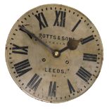 An early 20thC railway clock, the 46cm diameter Roman numeric dial marked Potts and Sons LD and ECR