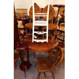Various furniture, pair of spoon back chairs, wheel back chair, various other dining chairs, plant s