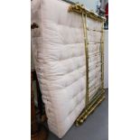 A Rest Assured pocket bedstead, brass bed head, footboard, and supports.