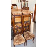 Three dining room chairs, and an oak bookcase. (AF)