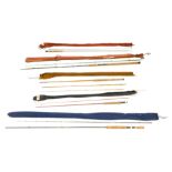 Various fishing rods, Bruce and Walker, John Macpherson split cane three piece rod, etc. (a quantity