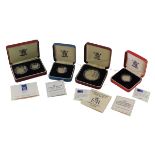 Various silver and other proof coins, 1993 silver proof pound, United Kingdom coronation 40th annive