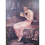 After Waterhouse. Psyche Opening the Golden Box, print, 47cm x 33cm.