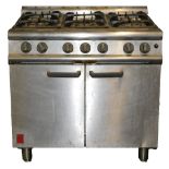 An industrial stainless steel gas cooker, F630217 G3101, 91cm wide. VAT is payable on the hammer pri