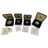 Various silver and other proof coins, silver piedfort 1995 pence coin, 40th anniversary coronation s