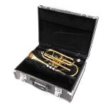 A Yamaha YCR2330 brass cornet, 37cm long, with separate mouthpiece. (in Yamaha case)