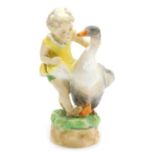 A Royal Worcester porcelain figure, modelled as Goosey Goosey Gander, number 3304, printed marks.