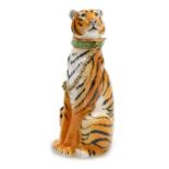 A Halcyon Days porcelain and gilt silver scent bottle, modelled as a Siberian tiger, 8cm high, boxed