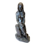 A bronzed plaster figure of Sylvia, modelled by Roman Chadwick, For Heredities, no. RC8, 30cm high.