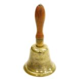 A brass A.R.P bell, stamped G & J 1939, 25cm high.