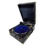 A British Ideal tabletop gramophone, 29cm wide, 39cm deep.