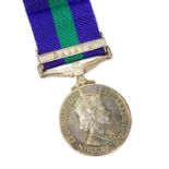 An Elizabeth II General Service Medal, with Malaya clasp, named to CFN.M.Ryder, R.E.M.E, 23327773.
