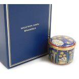 Halcyon Days porcelain and enamel music box, to commemorate the Millennium, the movement playing mus