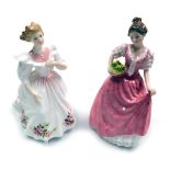 Two Royal Doulton porcelain figures, comprising Gillian HN3742, and Miss Kay HN3659.