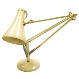 A mid century Herbert Terry & Sons Limited Anglepoise cream table lamp.