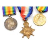 A World War I medal trio, comprising 1914-15 Star, Great War and Victory medals, named to Pte J Dyd