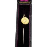 A United States gold dollar 1853 mounted as a tie pin, cased.