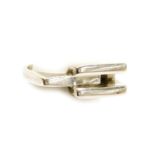 A silver ring, marked as Gucci, in a modernist design, stamped 925, 1551 F1, size P.