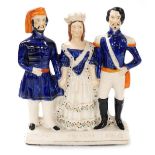 A late 19thC Staffordshire flatback figure group, modelled as the Sultan of Turkey, Queen Victoria o