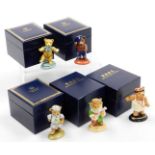 Five Halcyon Days porcelain Teddy Of The Year figures, to include 1993, 2001, each boxed.
