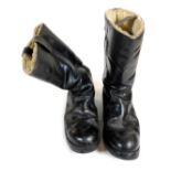 A pair of leather airman's flying boots, size 10.