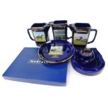 A group of Martell cognac commemorative horse racing related items, comprising three jugs commemorat