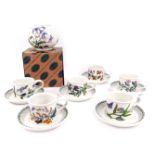 A group of Portmeirion Botanic Garden pattern tea wares, comprising six cups and saucers, and a smal