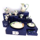 A group of Franz porcelain decorated in the Hummingbird pattern, comprising tray, FZ00430, jug, FZ00