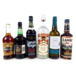 Alcohol, to include a 1L bottle of Smirnoff Vodka, Pale Cream Sherry, Captain Morgan Rum, etc. (a qu