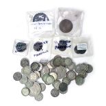 A group of pre 1920 silver threepence coins, 98g.