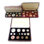 A George VI 1937 Specimen Coin Set, lacking two pence coin, together with a Pre Decimal 1953 coin se