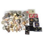 Various commemorative coins, tokens, etc., to include crowns, a Winston Churchill 1941 cast metal to
