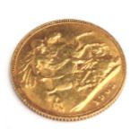 An Edward VII gold half sovereign, dated 1903, 4g.