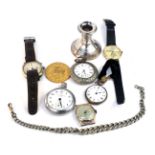 Pocket watches and wristwatches, comprising Envoy gent's wristwatch, chronograph wristwatch, Ingerso