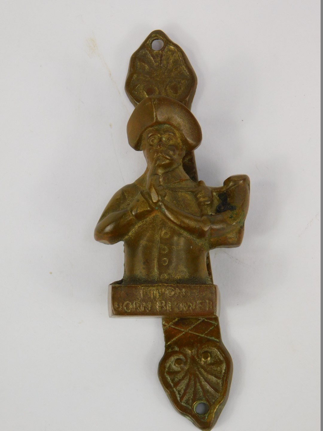 Three reproduction door knockers, comprising a brass door knocker of John Peel, with wheat sheaf top - Image 2 of 4
