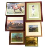A group of horse racing related prints, to include photographic picture of Grundy the 1975 Winner of