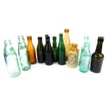 A collection of glass bottles, various inscriptions to include Northampton Brewery Company, North Ea