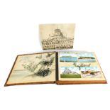 Deltiology. A Gibraltar souvenir album, containing topographical postcards of Gibraltar, war ships,