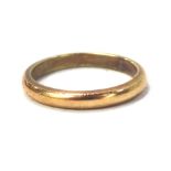 A 9ct gold wedding band, of plain design, ring size L½, 2.5g.